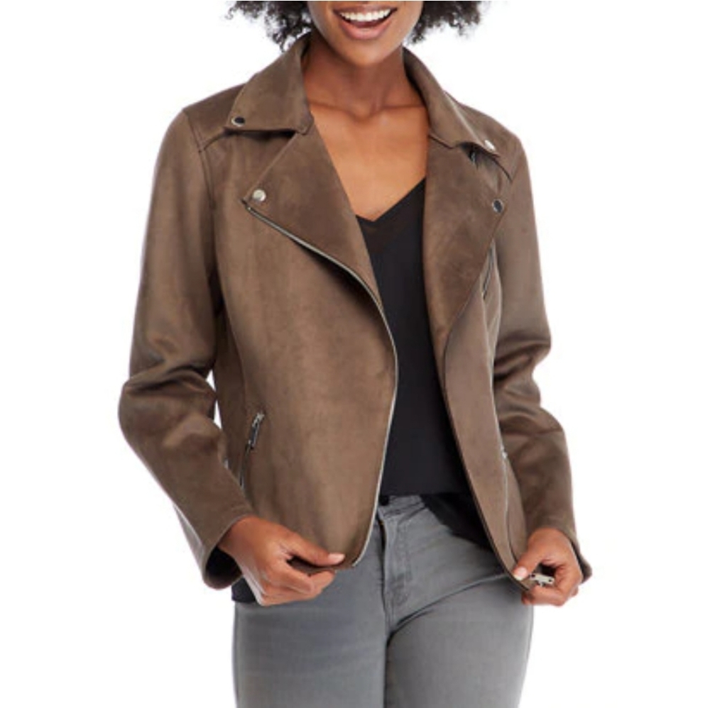NWT Philosophy Faux Suede leather Moto Jacket - Picture 5 of 9